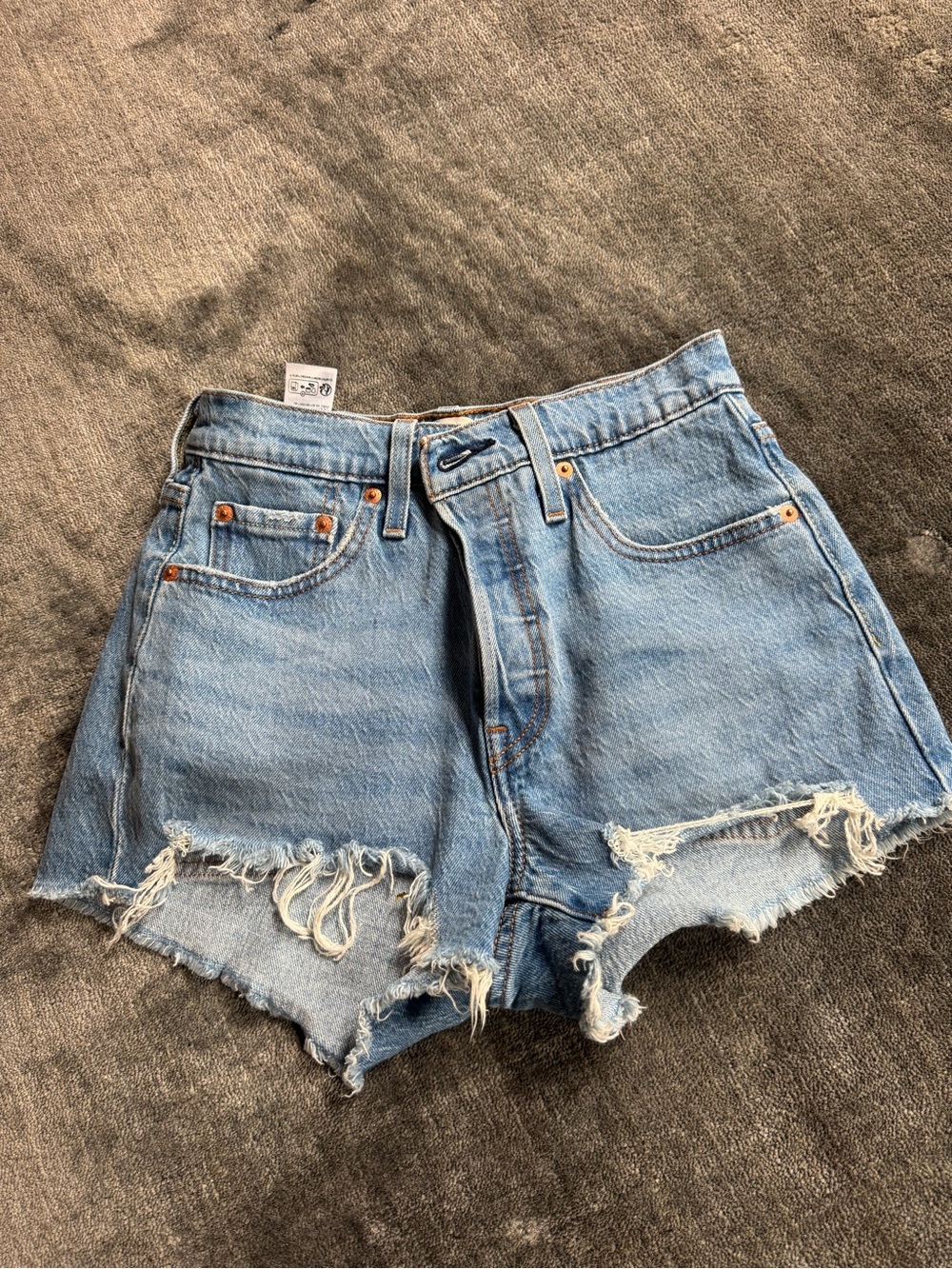 Levi's Light Blue Distressed Denim Cutoff Shorts